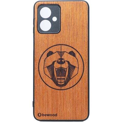 Bewood Holzkoffer für Motorola G54 5G Merbau Bär (1/2)
