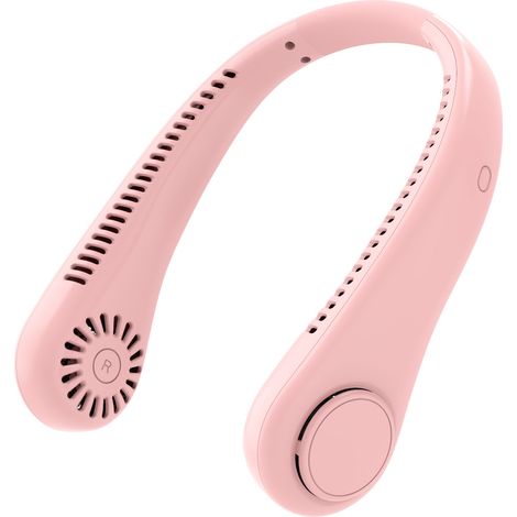 Ventilateur de cou portable, 3 vitesses - Couleur rose - Ventilateur mains libres sans pales, ventilateur personnel portable alimenté par une batterie de 1200 mAh, ventilateur USB (1/5)