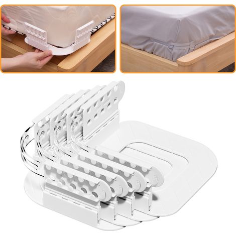 4 Pièces Attache Drap Housse,Universelles Bloc Drap Housse Angle,Tendeur Drap Housse de Lit Amovible,Réglable en 5 Hauteurs (1/5)