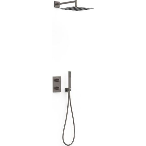 Kit robinet thermostatique encastré 2 voies pour douche Therm-box Graphite - TRES 21135004GR