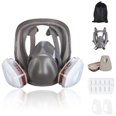 Masque à gaz antibuée 16 en 1, masque respiratoire intégral, masque respiratoire pour pulvérisation de peinture industrielle, filtre de sécurité pour travaux de travail, protection contre le formaldéh (1/3)