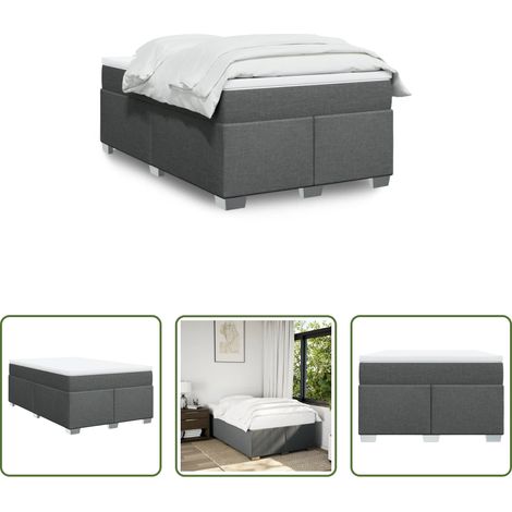 Matratze - Boxspringbett mit Matratze Dunkelgrau 120x200 cm Stoff (1/5)