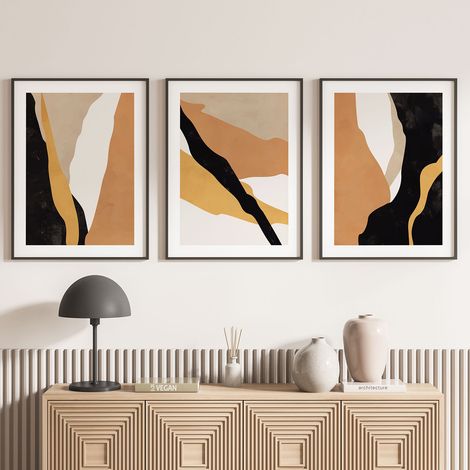 Lot de 3 Affiches / Posters Triptyque - Abstrait - 3 Affiches - 70x100 cm (Cadres non fournis) - Photo pleine page (1/5)