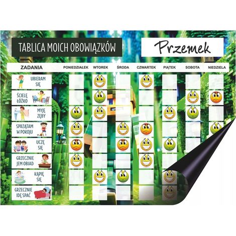 Pizarra motivacional Planificador de tareas magnético para niños Tema de juego (1/5)