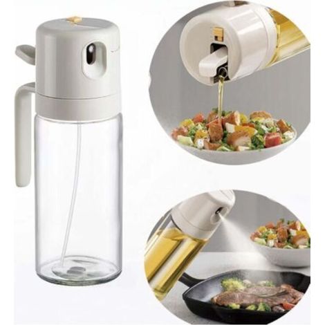 Spray huile cuisine,vaporisateur huile d'olive,spray huile cuisine 2 en 1 vaporisateur huile,pulvérisateur d'huile premium pour cuisine et friteuse d'air 600 ml spray huile cuisine anti-goutte (1/4)