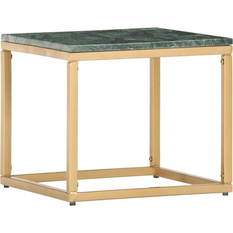 Table basse Vert 40x40x35 cm Pierre véritable et texture marbre