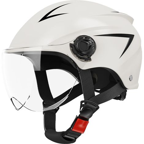 Casque moto anti-soleil relevable, protection intégrale, toutes saisons, pour homme et femme, blanc (1/5)