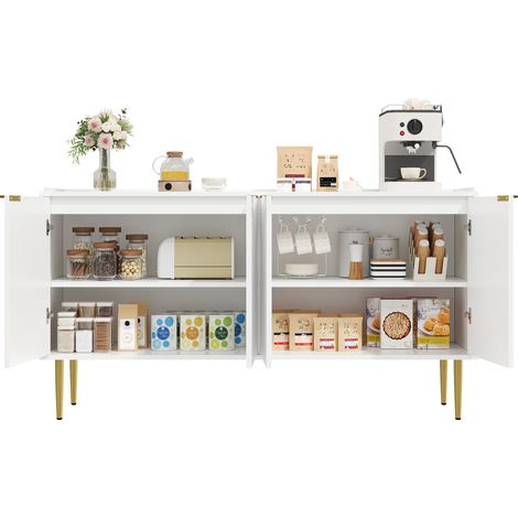 Buffet moderne et simple, meuble de rangement pour salon, 140L x 38l x 75H (cm) (ARTICLE NON COMPLET)