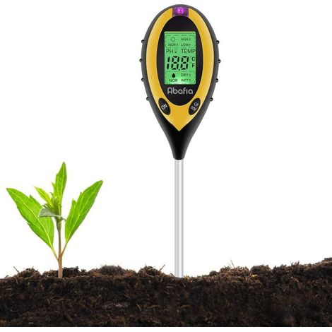 Testeur de Sol, 4 en 1 Soil Tester PH-mètre, lumière du Soleil, température, hygromètre pour Jardin Ferme Pelouse Intérieur en Plein Air Plante Fleur (1/5)