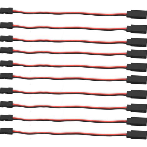 Lot de 10 câbles d'extension servo 3 broches pour voiture miniature, connexion conducteur, âme en laiton, 200 mm, mâle vers femelle (1/5)