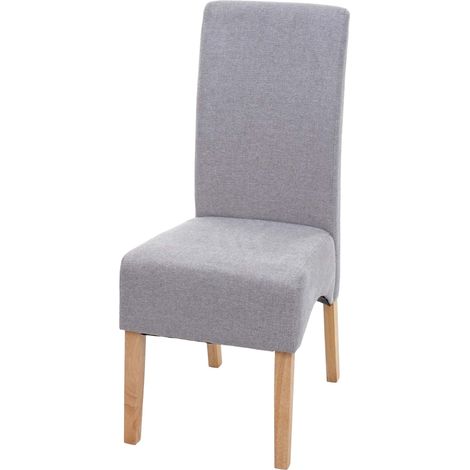 Sedia pranzo soggiorno Latina tessuto 102x44x44cm grigio chiaro gambe chiare