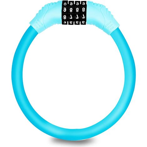 Antivol de vélo, antivol de vélo haute sécurité à combinaison, code à 4 chiffres réinitialisable, bleu, antivol de scooter robuste-AquaForge (1/5)