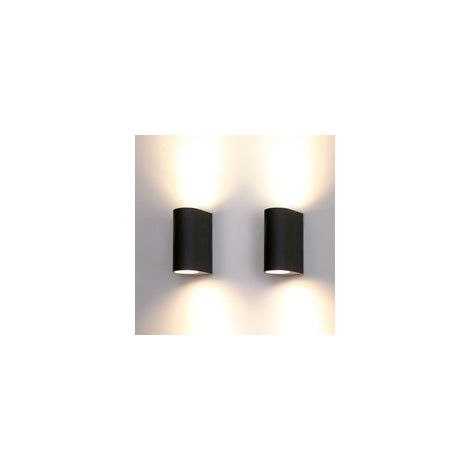 Außenwandleuchte, moderne Innenwandleuchte, nach oben und unten gerichtete Beleuchtung, IP44 wasserdicht, schwarze Aluminium-Außenwandleuchte - Crezuo