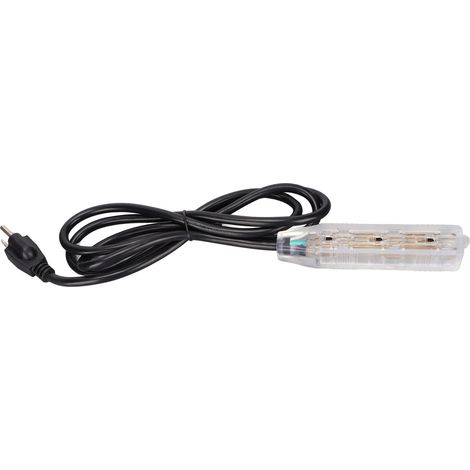 Câble de rallonge secteur US mâle vers femelle 125V 6ft (1,8m), lourd NEMA 5‑15P à 3 prises NEMA 5‑15R, prise femelle triple, fil de prolongation robuste (1/5)