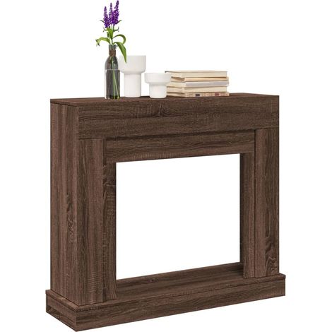 Kaminumrandung Braun Eichen-Optik 100x30x87,5 cm Holzwerkstoff
