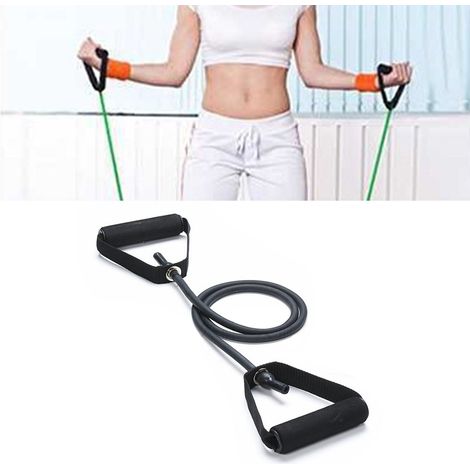 Corde élastique d'entraînement TPE 30LB pour musculation et renforcement du dos, noir (1/5)