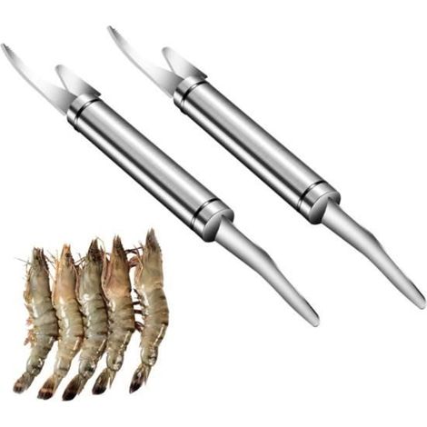 Couteau à crevettes - Crevettes - 2 pcs - Acier inoxydable - Facile à nettoyer - Multifonction 5 en 1 (1/4)