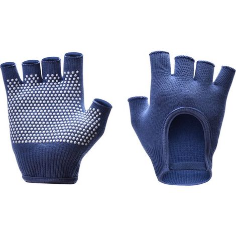 Gants de yoga pour femmes - Gants de yoga antidérapants - Gants d'entraînement respirants - Gants de sport antidérapants avec picots en silicone - Bleu foncé (1/5)