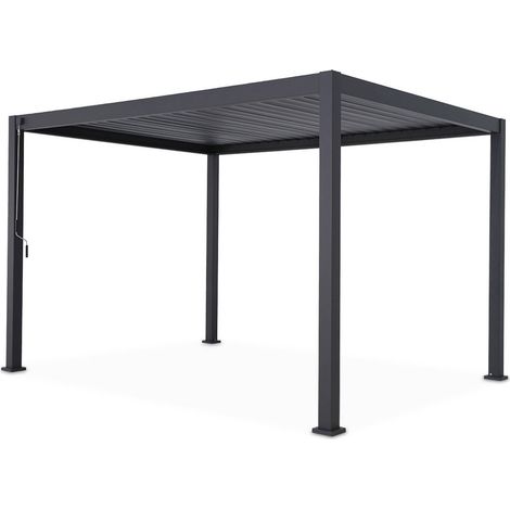 Pergola Bioclimatique gris anthracite – Triomphe – 3x4m. aluminium. à lames orientables