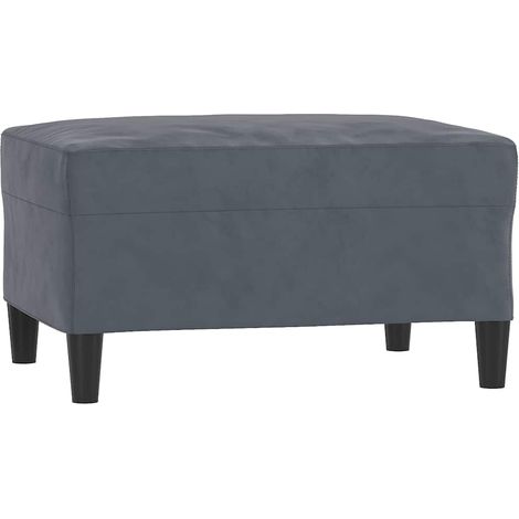 vidaXL Reposapiés de terciopelo gris oscuro 70x55x41 cm (1/2)