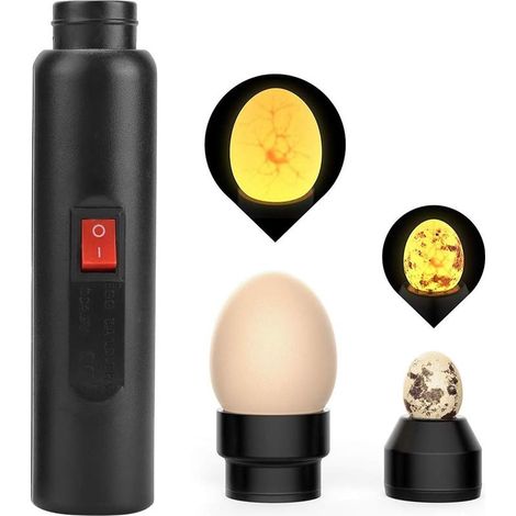Vista Uovo lampada di destinazione d'uovo Tester, uovo di Luce a LED per il Controllo della Schiusa dell'Uovo Portatile Incubatrice dell'uovo di Anatra della Batteria di Torcia elettrica (1/5)