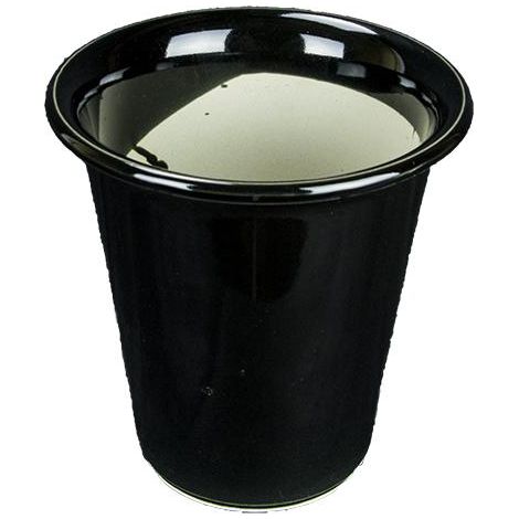 Vaso per bonsai Giapponese Morrisan rotondo in gres smaltato nero 12,5x12,5x15 cm - B10-11 (1/3)