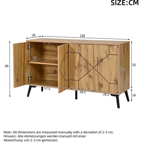 Couchtisch aus MDF in Natural 120 x 35 x 69 cm HOMAIRE (1/5)