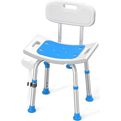 Chaise de douche avec dossier amovible et cadre en aluminium (1/5)