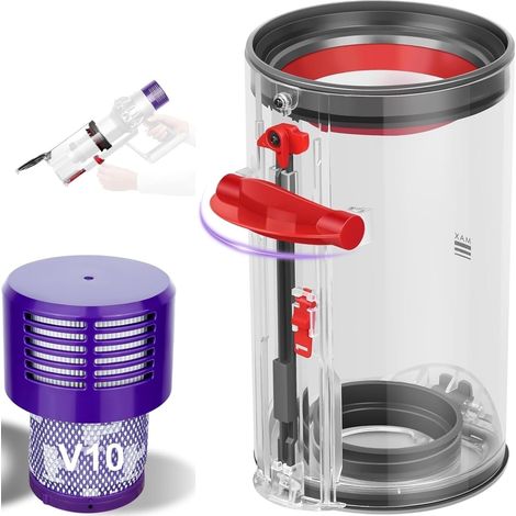 Poubelle Collecteur Réservoir pour Dyson V10 SV12 SV13 SV27 Filtre Bac à Poussière Cuve Pièces Détachées Accessoires Conteneur pour Dyson V10 Filtrante Pièces Détachées pour Dyson (1/5)