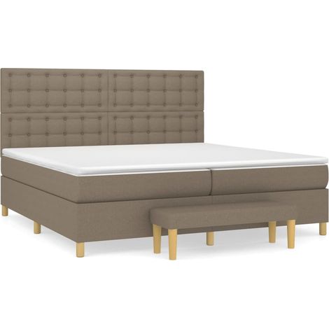 Maison Exclusive - Cama box spring con colchón tela gris taupe 20