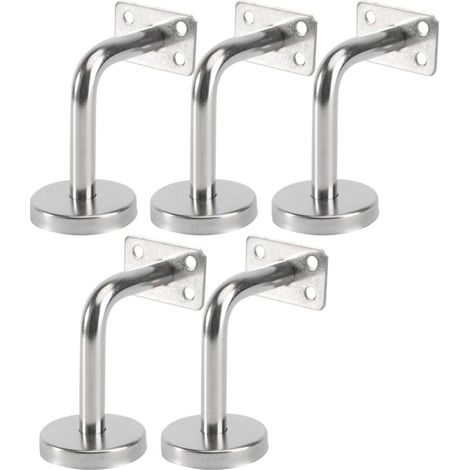 Set mit 5 Edelstahl-Handlaufhalterungen - Wandmontierte Handlaufstützen für Treppen im Innen- und Außenbereich, Holztreppengeländer, Treppengeländer (6x8x5cm/2.7x3.1x2.0in) (1/4)