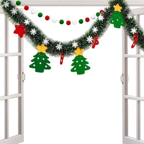 Weihnachtsbanner aus Filz zum Selbermachen, Schneeflockendekoration (1/5)