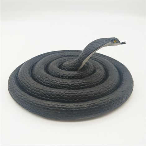 Nouveau jouet de Simulation serpent en caoutchouc souple, grand serpent blanc, faux serpent effrayant, 120cm, noir (1/2)