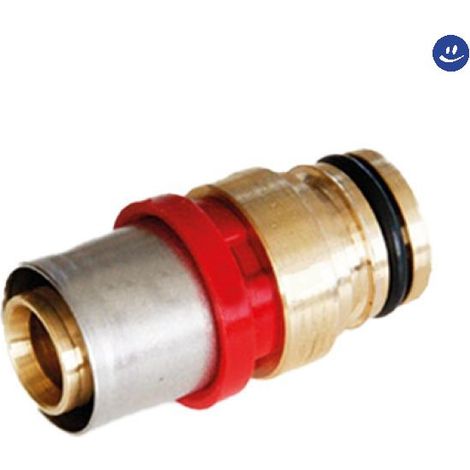 Raccordo diritto doppio per tubo multistrato/attacco fastec 20mm tiemme 1651040