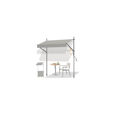 HOMEDEMO Store Balcon avec poignée réglable, Résistant aux UV, Auvent Manuel Rétractable, Store Banne Hauteur et Inclinaison Réglable, pour Jardin, Patio, Gris, 250x125cm (1/5)