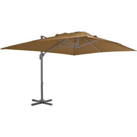 Maison Exclusive - Sombrilla de jardín con base portátil gris tau (1/5)