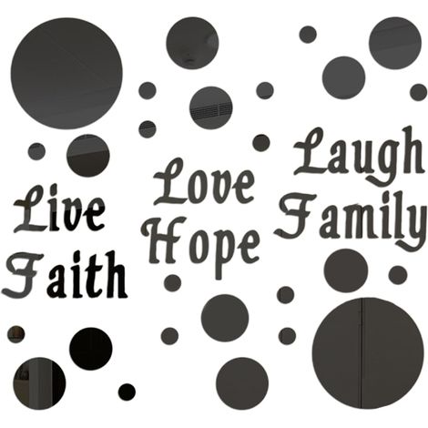 Autocollant Mural 3d En Polystyrène Love Life Laugh Pour Décoration Intérieure Sur Carrelage Et Miroir Lot De 1 (1/5)