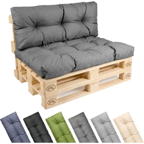 Garronda Set Coussins de Palette Extérieur Imperméables Graphite GD-0252 (1/5)