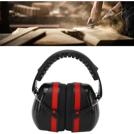 Casque antibruit industriel amélioré, casque à réduction de bruit, pour le tir, le sommeil, l'apprentissage, protection silencieuse, noir et rouge. (1/5)
