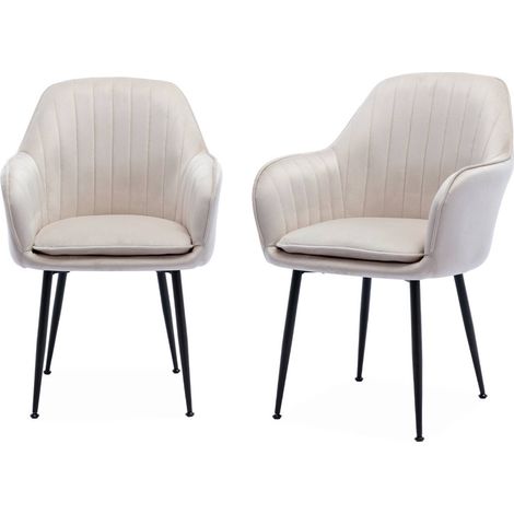 sweeek - 2er Set Samt Sessel mit Metallbeinen (1/5)