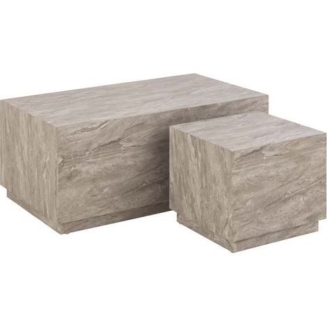 Dice Couchtisch Satz von 2 Stk. Marmor grau.