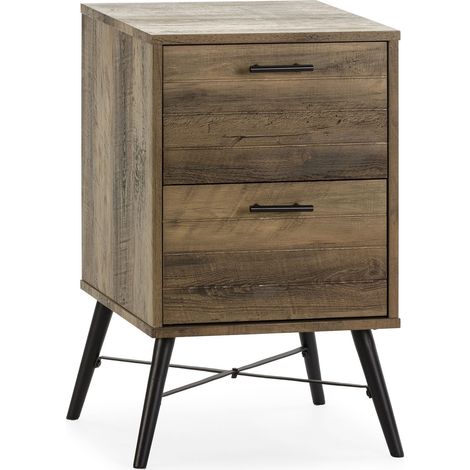 Table de Chevet Clavel 2 Tiroirs Couleur Rustique (1/5)