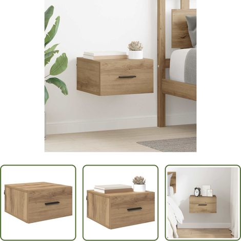 vidaXL Tiroir bois - Cabinet de chevet avec tiroir chêne artisanal 35 x 35 x 20 cm (1/5)