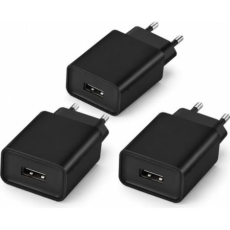 3 Pcs Chargeur USB 5V/1A, Prise Adaptateur USB 5V1A Chargeur