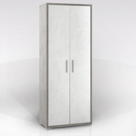 Armadio 2 ante h182 l71 p41 cm struttura cemento frontale bianco sarmog db354k - Sarmog