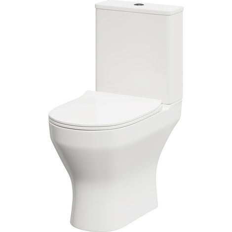 Jubilee Rimless Short Projection Close Coupled Toilet with Soft Close Toilet Seat (1/5)