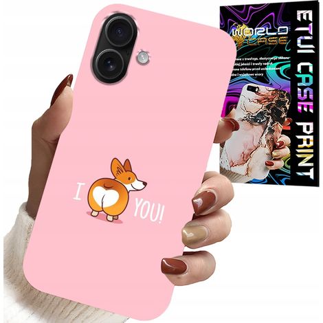 Hülle für iPhone 16 – lustiges Muster, „Ich liebe dich“-Hundehülle (1/5)