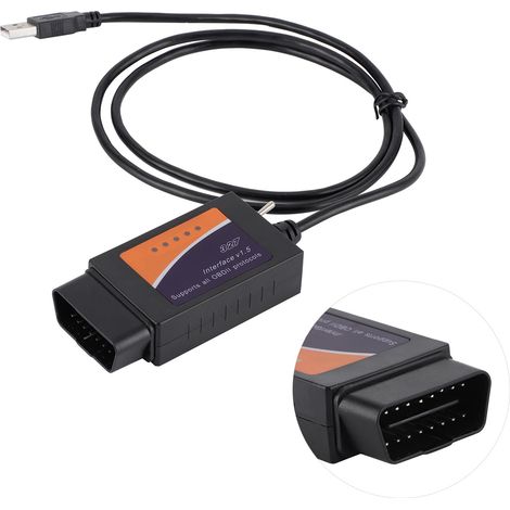 Connecteur Diagnostic OBD2 Câble USB Interface Outil Vérification Défauts Auto Compatible Ford (1/5)