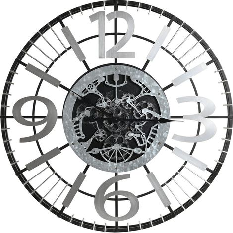 Wanduhr DKD Home Decor Silberfarben Schwarz Eisen (80 x 7 x 80 cm) (1/3)