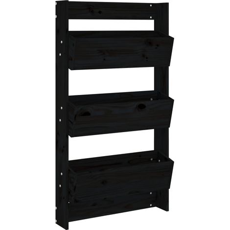Maison Exclusive - Jardinera de pared 3 niveles madera pino negro